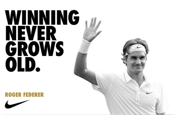 Spirit Of Sports - Winning Never Grows Old - Roger Federer - Legend Of Tennis - Art Prints