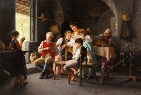 The Farmers Family - Canvas Prints by Giovanni Battista Torriglia
