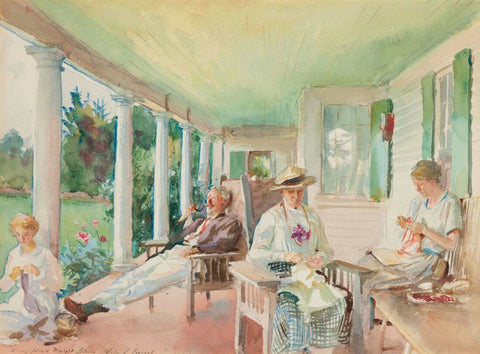 The Piazza On The Verandah - John Singer Sargent Painting - Posters by John Singer Sargent