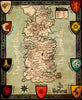 Art From Game of Thrones - Seven Kingdoms Of Westeros Map - Framed Prints