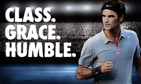 Spirit Of Sports - Class Grace Humble - Roger Federer - Legend Of Tennis - Art Prints