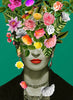 Frida Kahlo Floral Portrait - Pop Art - Posters