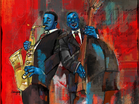 Tallenge Music Collection - Music Poster - Trane-of-Thought - Large Art Prints by Sam Mitchell