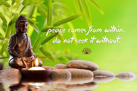 Gautam Buddha Inspirational Quote - Peace comes from within Do not seek it without - Canvas Prints