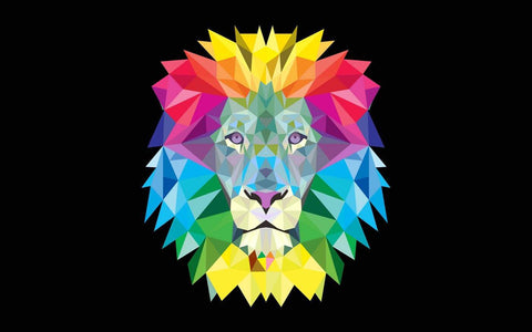 Digital Art - Colorful Lion Face - Canvas Prints
