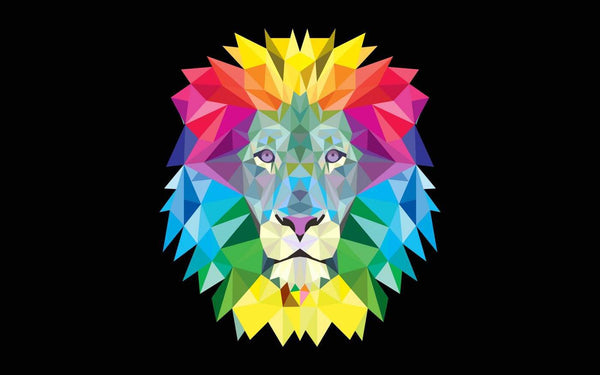 Digital Art - Colorful Lion Face - Posters
