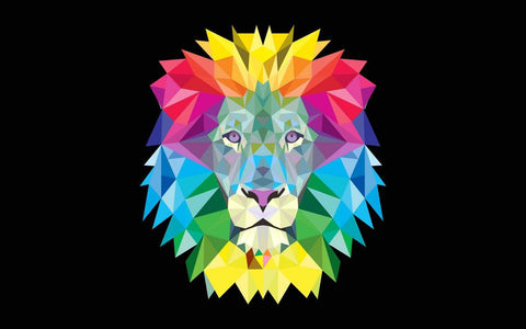 Digital Art - Colorful Lion Face - Framed Prints