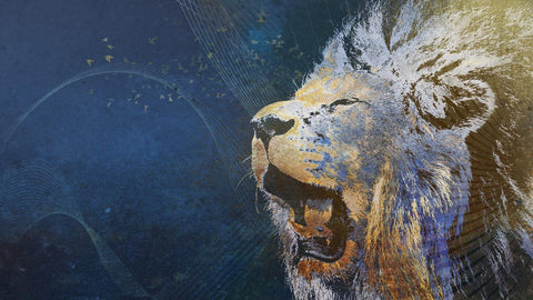 Digital Art - Roaring Lions - Large Art Prints