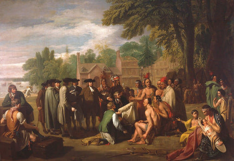 The Treaty Of Penn With The Indians - Framed Prints by Benjamin West