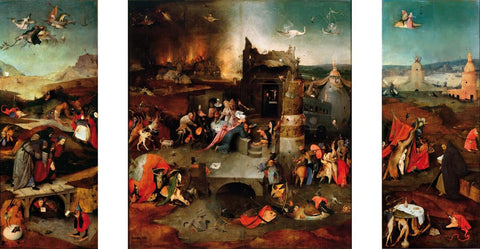 Triptych Of The Temptation Of St. Anthony - Framed Prints by Hieronymus Bosch