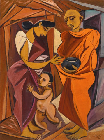 Holy Man Woman And Child by George Keyt