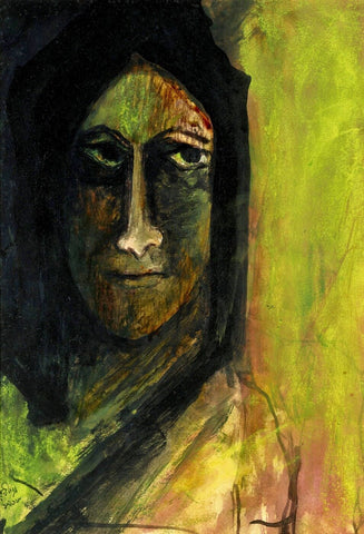 Untitled (Portrait of A Woman) - Canvas Prints by Rabindranath Tagore
