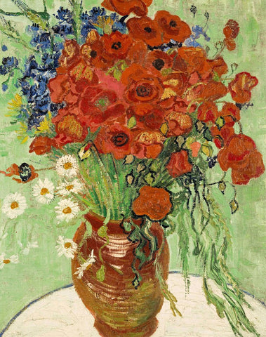 Vase with Daisies and Poppies - Fridge Magnets by Vincent van Gogh
