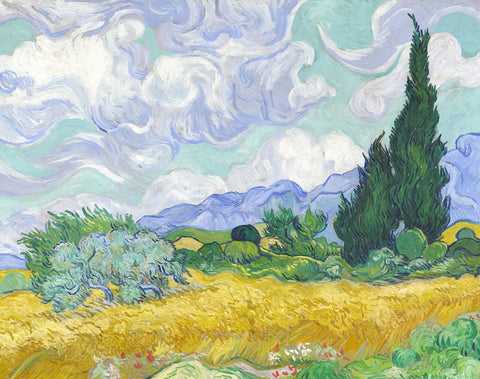 A Wheatfield with Cypresses - Fridge Magnets by Vincent van Gogh