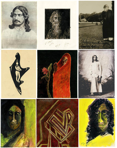 Set of 10 Best of Rabindranath Tagore Paintings - Poster Paper (12 x 17 inches) each by Rabindranath Tagore