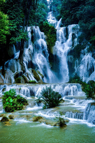 Kuang Si waterfall - Canvas Prints by Janet Simmons