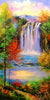 Mountain Waterfall Painting - Framed Prints