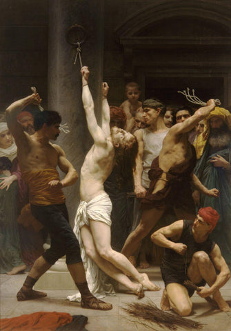 The Flagellation of Our Lord Jesus Christ (Flagellation de Notre Seigneur Jesus Christ) – Adolphe-William Bouguereau Painting - Posters by Tallenge Store