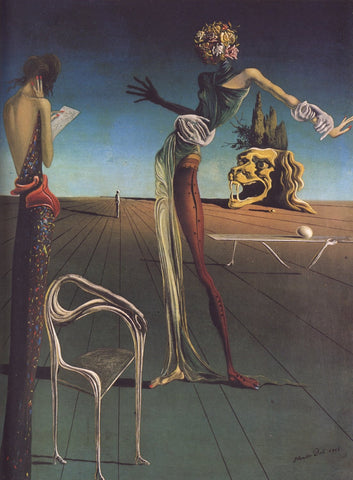 Woman With a Head of Roses (Mujer con cabeza de rosas) - Salvador Dali Painting - Surrealism Art - Canvas Prints by Salvador Dali