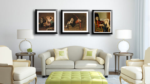 Set Of 3 Therese Paintings by Balthus- Therese on a Bench Seat, Therese Dreaming And Therese - Framed Digital Art Print