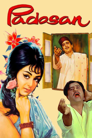 Padosan - Classic Bollywood Hindi Movie Vintage Poster - Framed Prints